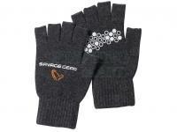 Rękawiczki bez palców Savage Gear Knitted Half Finger Glove Dark Grey Melange - XL