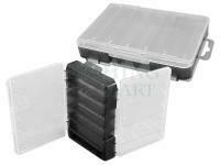 Pudełko dwustronne Meiho Reversible Two Sided Plastic Lure Case - Clear / Black Translucent