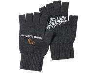 Rękawiczki bez palców Savage Gear Knitted Half Finger Glove Dark Grey Melange - XL